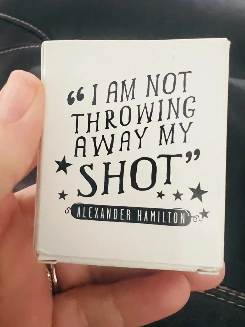 Alexander Hamilton 'I Am Not Throwing Away My Shot' Shot Glass New in Box - Picture 3 of 5
